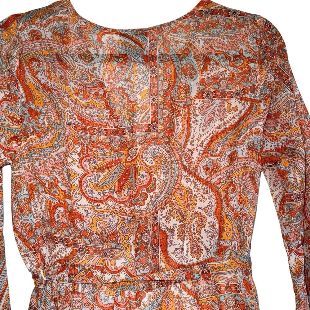 Kate & Lilly Paisley Boho Dress 4 Bell‎ Sleeve Festival Cottagecore Peasant